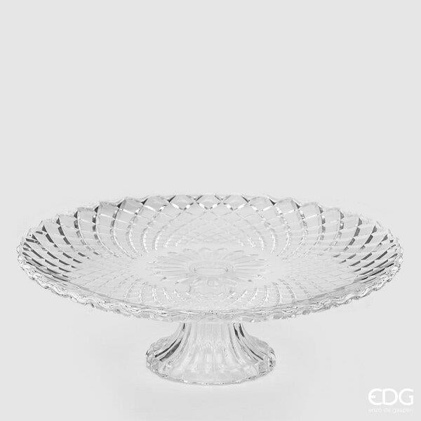 EDG Enzo De Gasperi Round Stand with Diamonds H 10 Cm D 32 Cm Transparent
