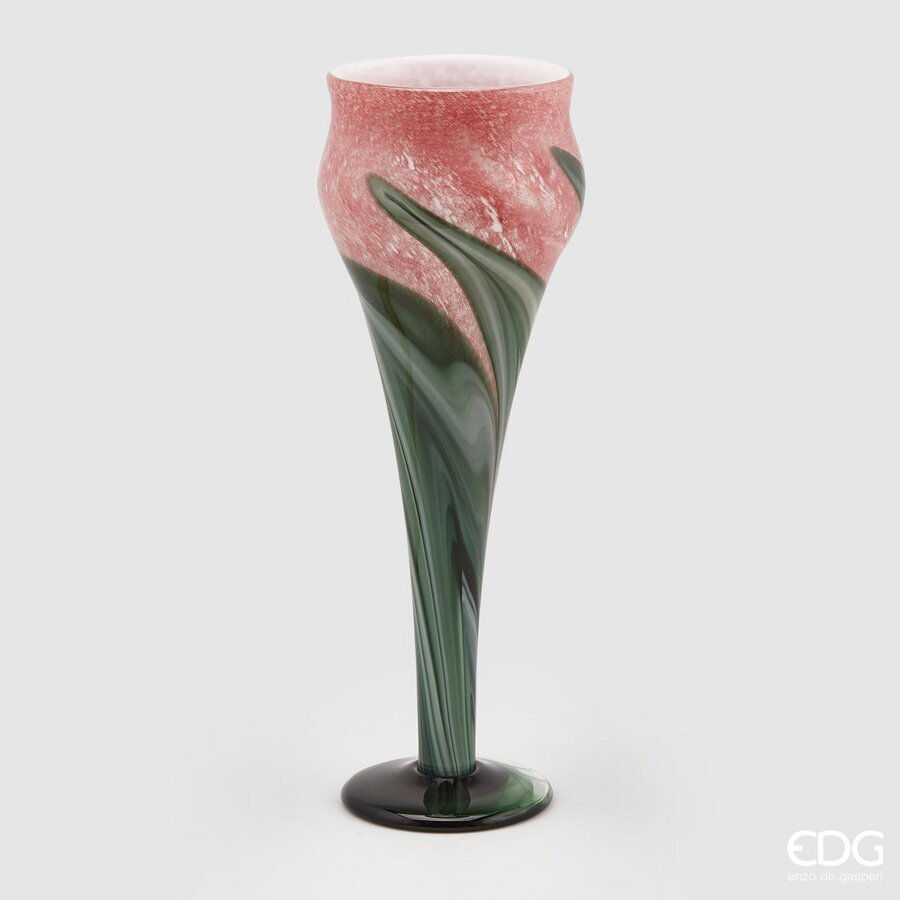 edg enzo de gasperi edg enzo de gasperi vaso tulipano a calice h 45 cm d 13 cm scatola regalo green pink