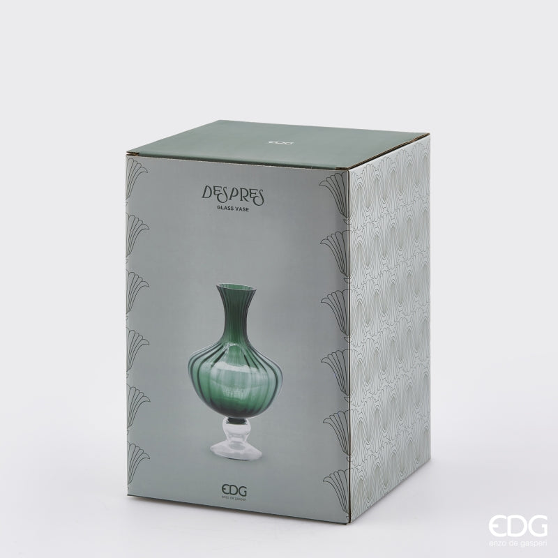 EDG Enzo De Gasperi Amphora Vase Stripes H 30 Cm D 20 Cm Gift Box Green