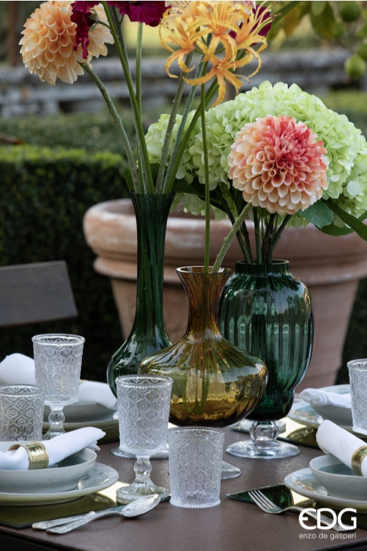 EDG Enzo De Gasperi Amphora Vase Stripes H 30 Cm D 20 Cm Amber Gift Box