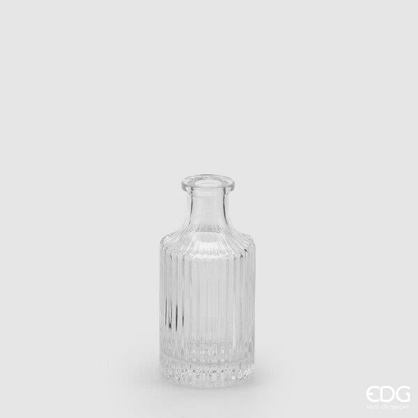 EDG Enzo De Gasperi Vase Bottle Lines H14 D7 C3 Natural Transparent