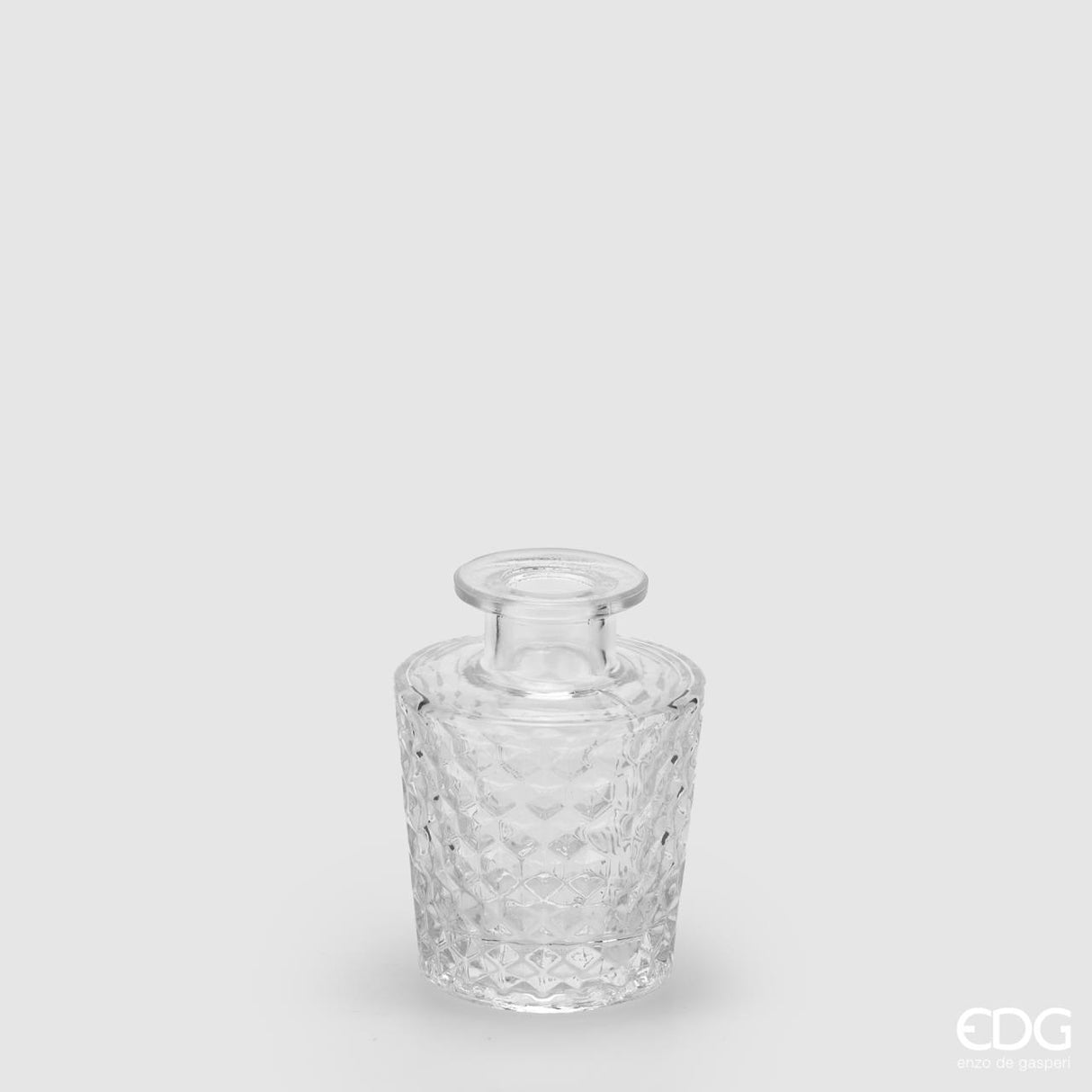 EDG Enzo De Gasperi Flared Bottle Vase Rhombus H10 D7 Natural Transparent