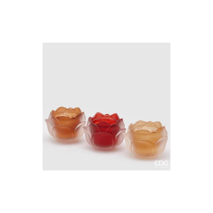 EDG Enzo De Gasperi Lotus Candle Holder H7.5 D10.5 Multicolor 3 Pieces