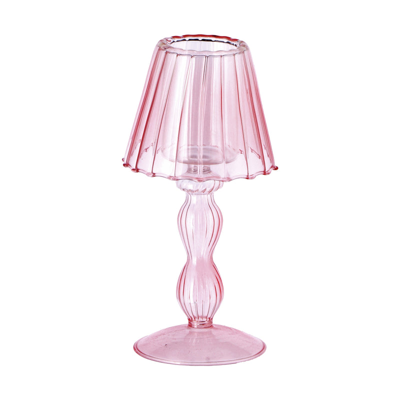 regalo italiano regalo italiano lampada porta tealight d 9 cm h 19 cm vetro rosa giallo verde blu 1 pz ean 8057586098909