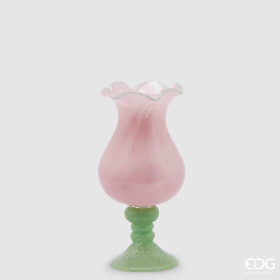 edg enzo de gasperi edg enzo de gasperi vaso tulipano con piede h 30 cm d 155 cm pink ean 8059824331489