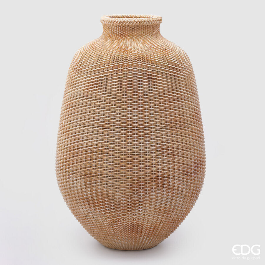 edg enzo de gasperi vaso intreccio h 78 cm d 51 cm hazelnut waterproof poliresina ean 8059824334282
