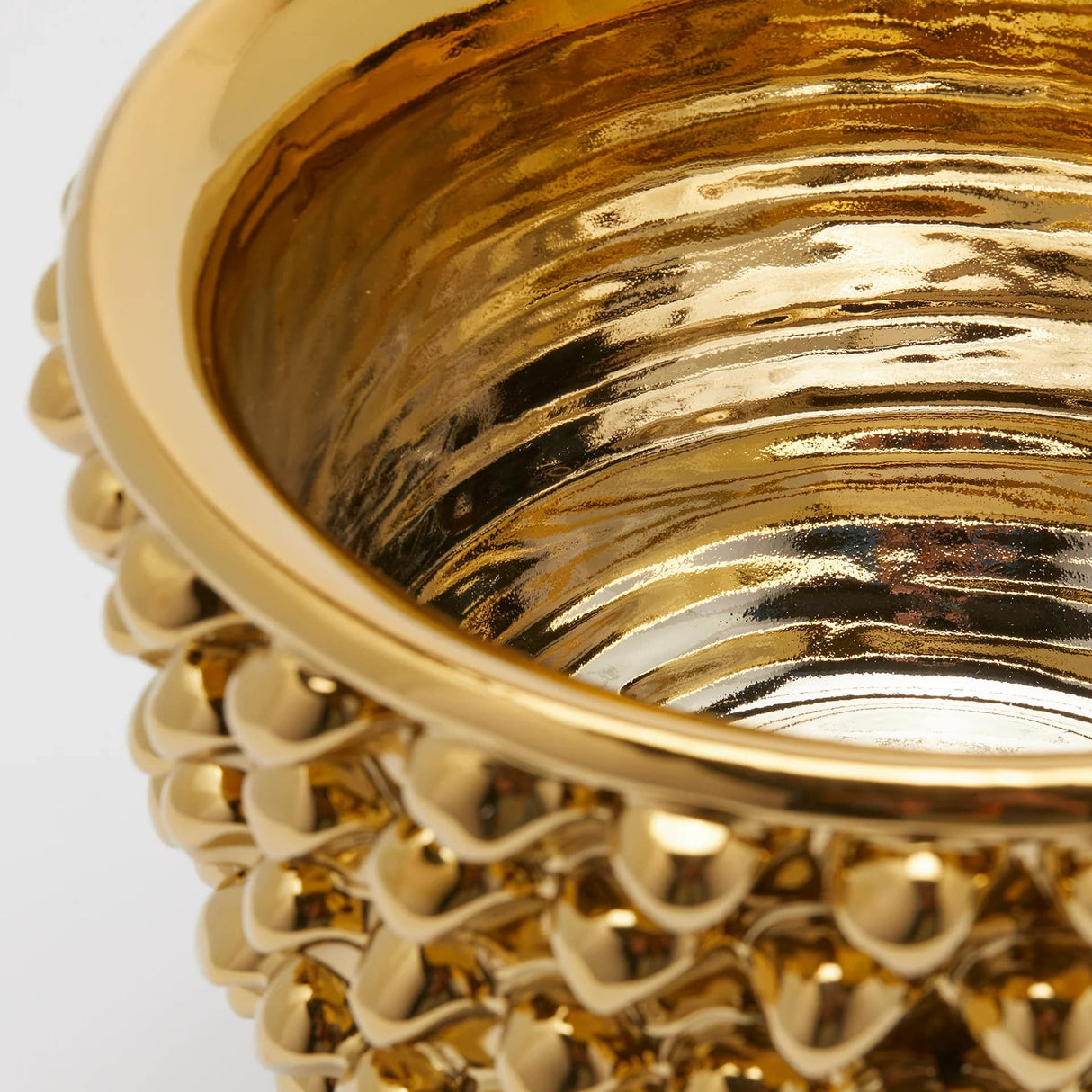 EDG Enzo De Gasperi Fenice Pinecone Vase with Foot H 24.5 Cm D 28 Cm Gold Color