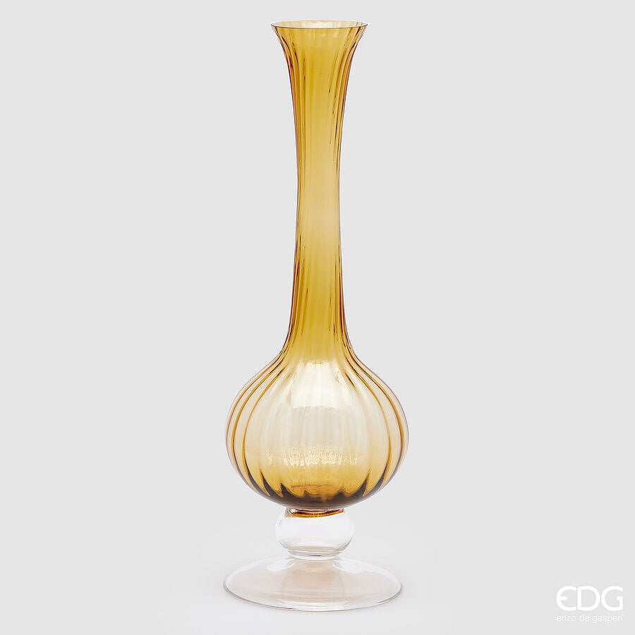 edg enzo de gasperi edg enzo de gasperi vaso collolungo righe h 55 cm d 18 cm amber ean 8059824369765