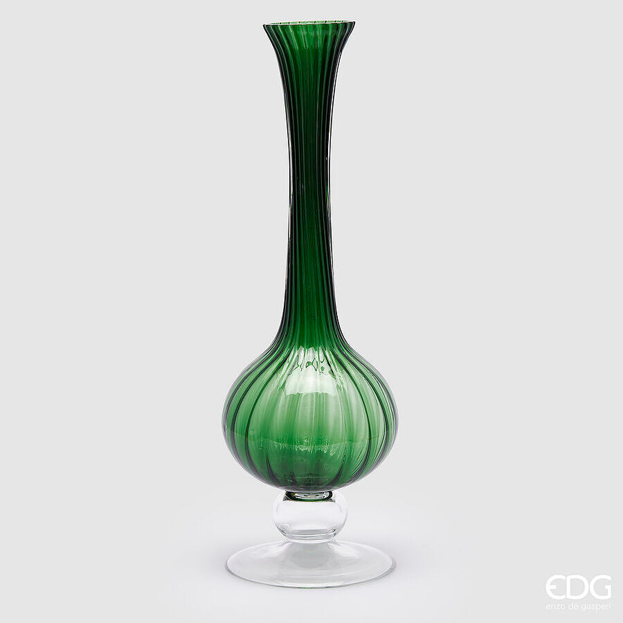 edg enzo de gasperi edg enzo de gasperi vaso collolungo righe h 55 cm d 18 cm green ean 8059824369802