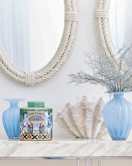 EDG Enzo De Gasperi Blossom Vase H 31.5 Cm D 21 Cm Azure Glass