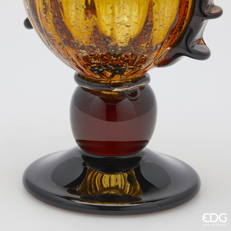 edg enzo de gasperi edg enzo de gasperi vaso corinto coppa h 50 cm l 20 cm l 14 cm vetro amber ean 8059824456342