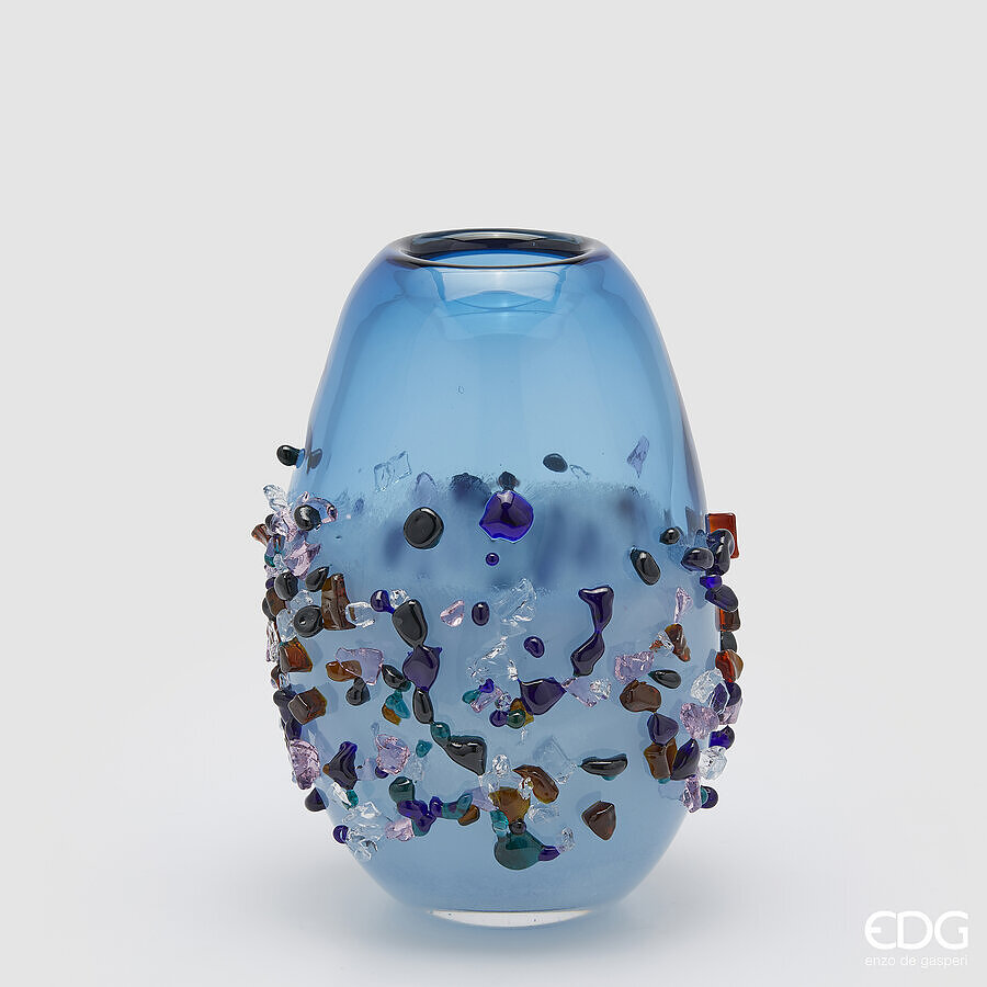 edg enzo de gasperi edg enzo de gasperi vaso gemme ovale h 29 cm l 21 cm l 17 cm vetro light blue ean 8059824456489