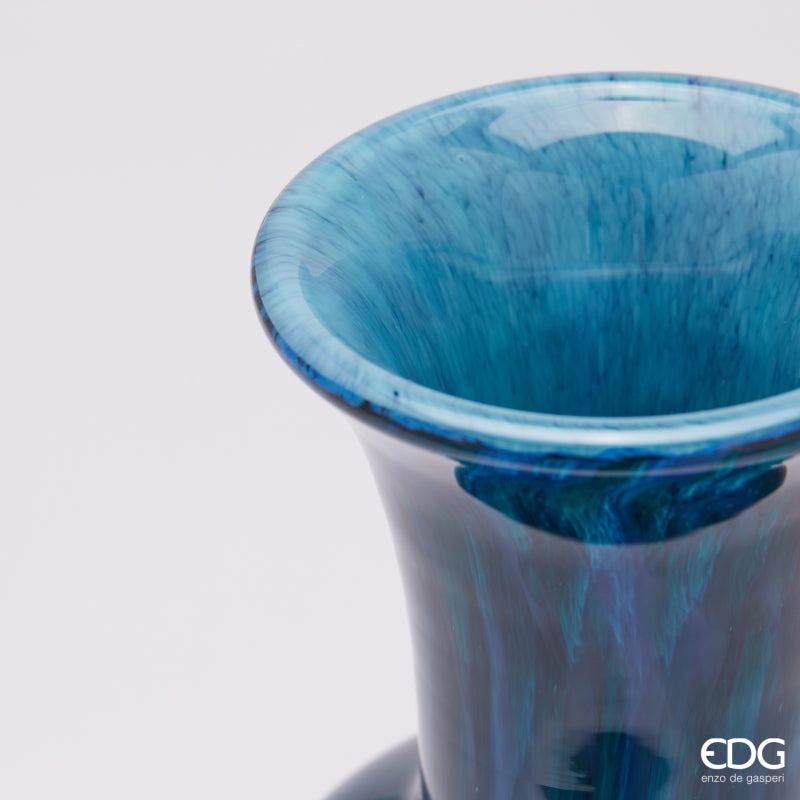 edg enzo de gasperi edg enzo de gasperi vaso macula bottiglia h 37 cm d 175 cm vetro blue ean 8059824485199