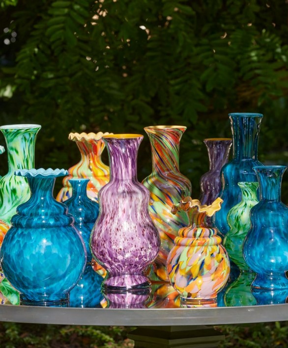 edg enzo de gasperi edg enzo de gasperi vaso macula bottiglia h 31 cm d 19 cm vetro orange mix ean 8059824456700