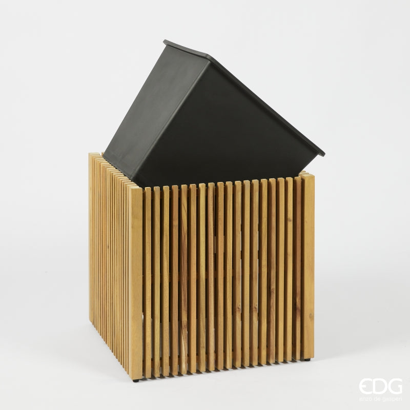 edg enzo de gasperi edg enzo de gasperi vaso listelli qudrato legno di acacia brown 50 x 51 x 51 cm ean 8059824484215