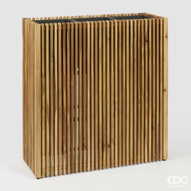 edg enzo de gasperi edg enzo de gasperi vaso listelli rettangolare legno di acacia brown h 90 x 86 x 33 cm ean 8059824484666