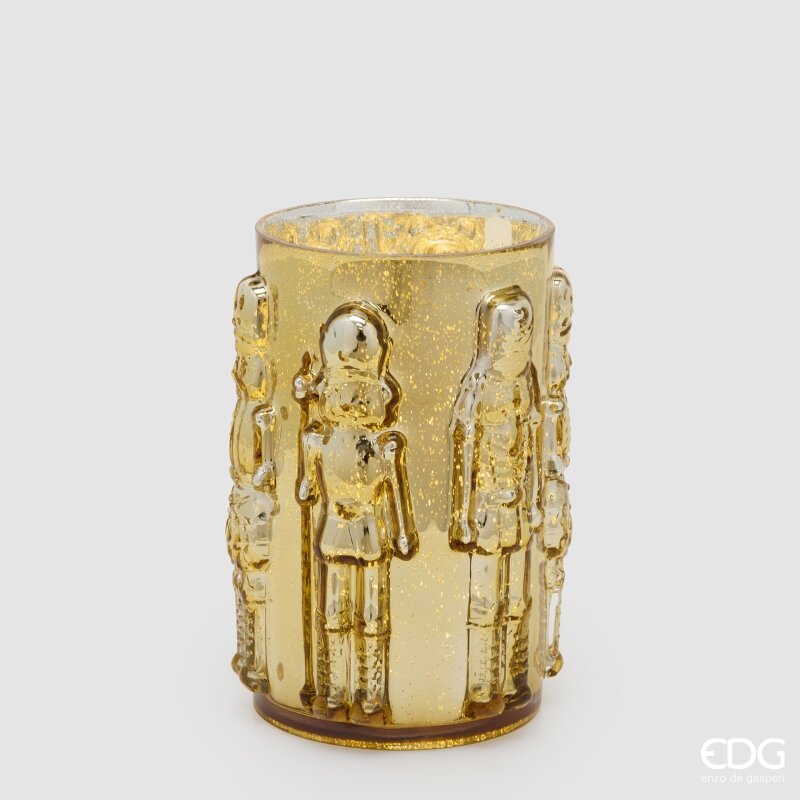 EDG Enzo De Gasperi Soldatino Vase Cylinder Gold H25 Ø15 cm – Christmas Decoration