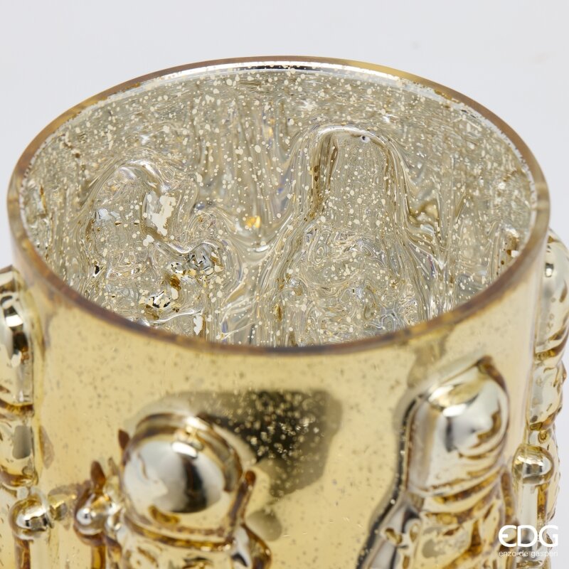 EDG Enzo De Gasperi Soldatino Vase Cylinder Gold H25 Ø15 cm – Christmas Decoration
