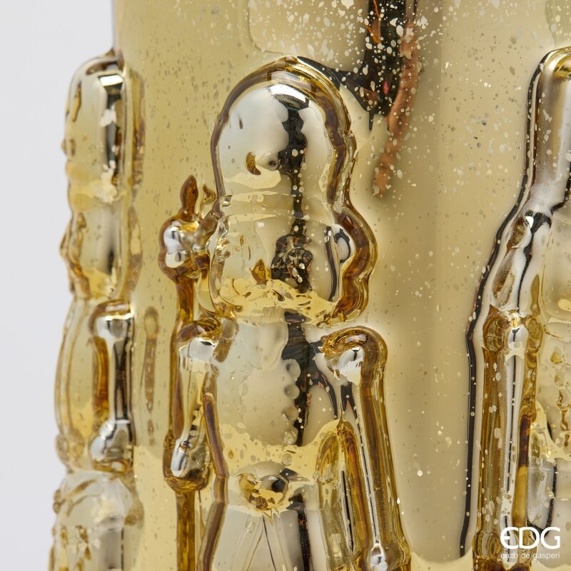 EDG Enzo De Gasperi Soldatino Vase Cylinder Gold H25 Ø15 cm – Christmas Decoration