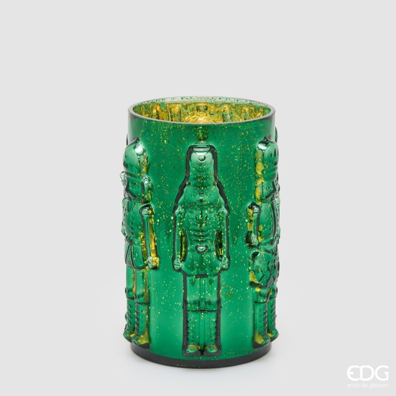 EDG Enzo De Gasperi Soldatino Cylinder Vase Green H25 Ø15 cm – Christmas Decoration
