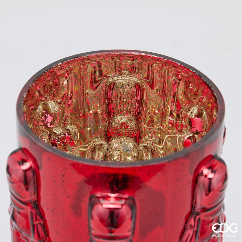 EDG Enzo De Gasperi Soldatino Vase Cylinder Red H25 Ø15 cm – Christmas Decoration
