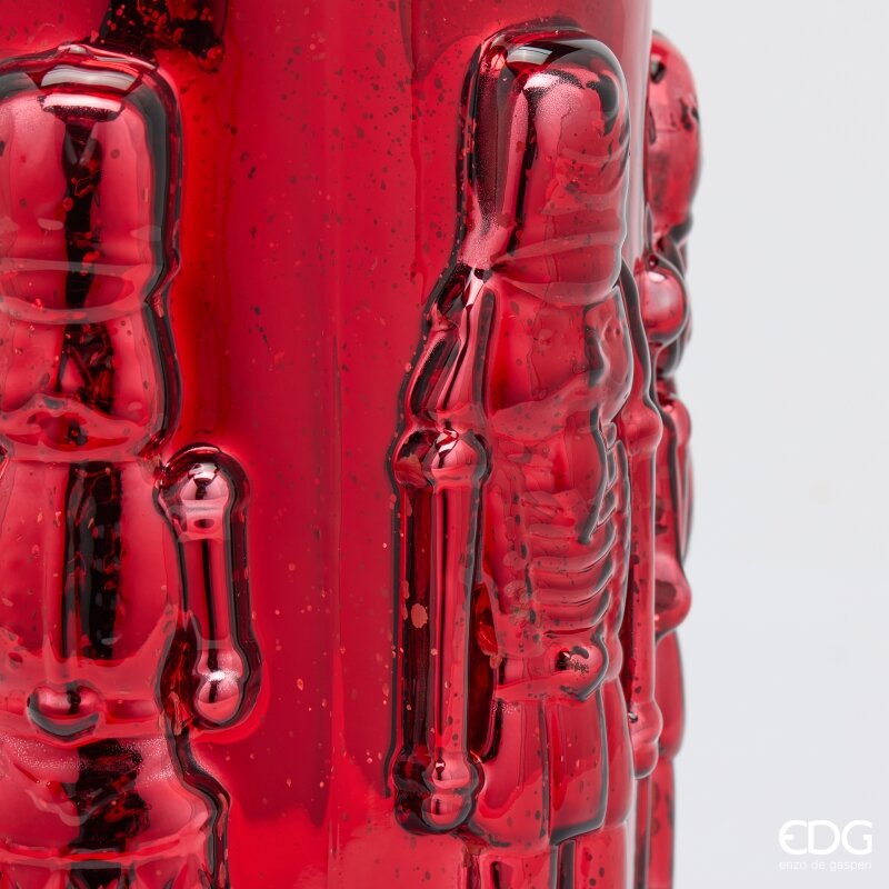 EDG Enzo De Gasperi Soldatino Vase Cylinder Red H25 Ø15 cm – Christmas Decoration