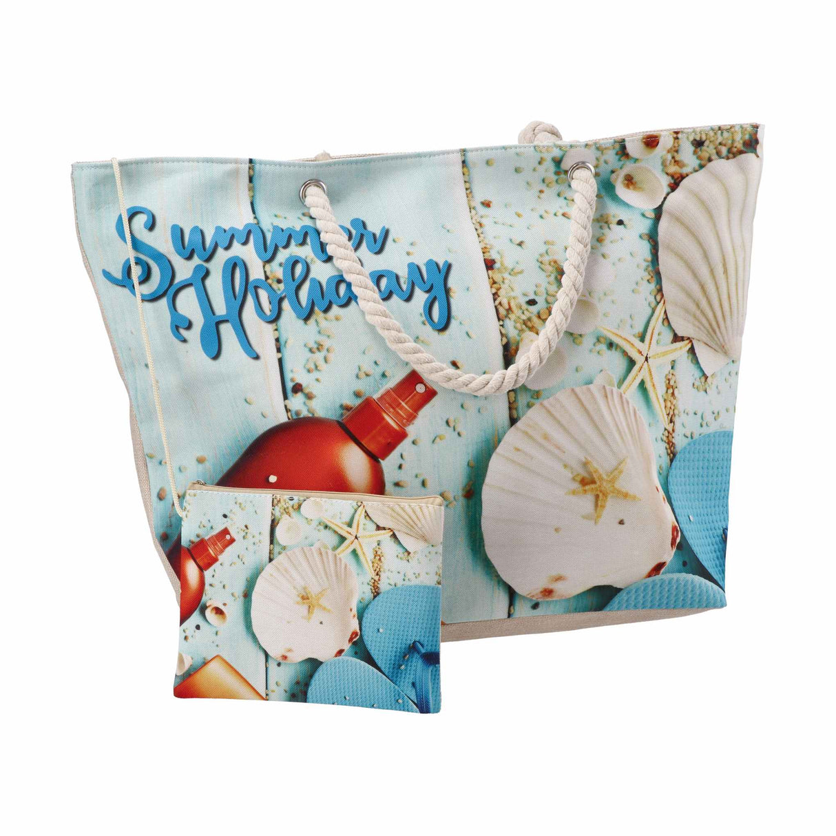 regalo italiano regalo italiano borsa mare con pochette 58 x 18 x h 38 cm ass multicolor 1 pz ean 8057586110908