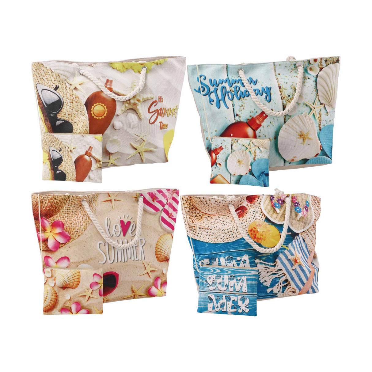 regalo italiano regalo italiano borsa mare con pochette 58 x 18 x h 38 cm ass multicolor 1 pz ean 8057586110908