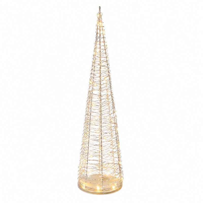 Ad Trend Christmas Tree gold in PE with 50 LED battery-powered warm light H 100 cm