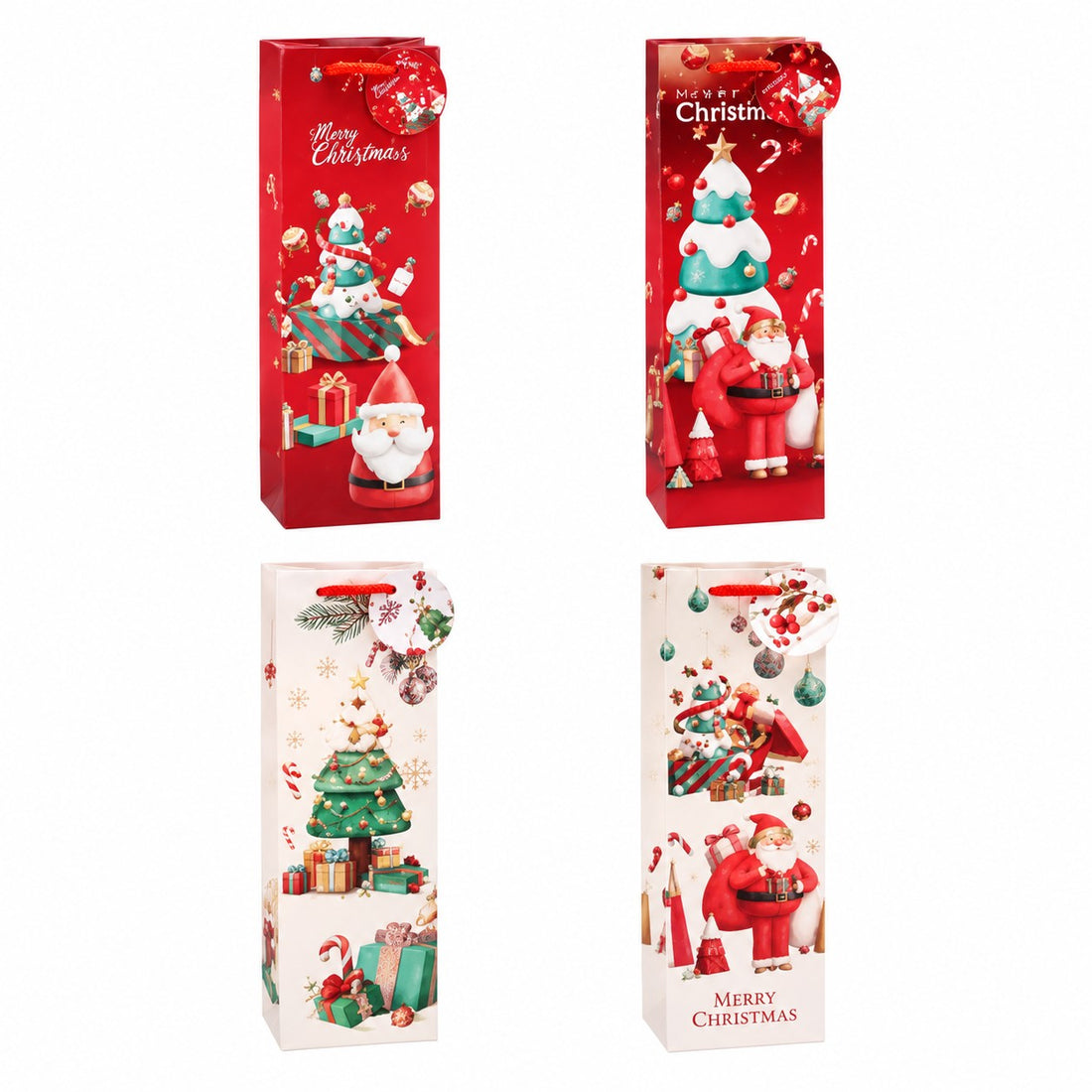 Ad Trend Paper Bottle Gift Bag Assorted 12x9xH36 cm 1 Pcs – Christmas Gift Packaging