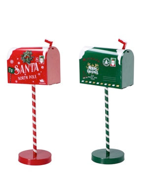 Ad Trend Metal Mailbox Decoration Assorted 22.5 x 15.5 x h. 53 cm Red or Green 1 Pc