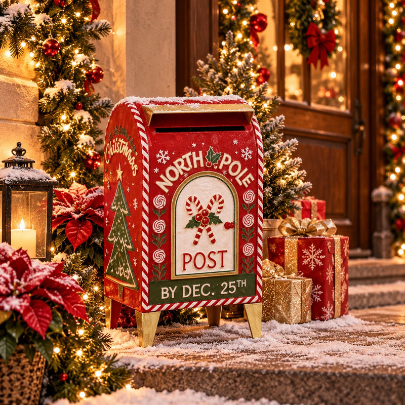 Ad Trend Decorative Christmas Mailbox in Iron 21x17xH36 cm – Christmas Decoration