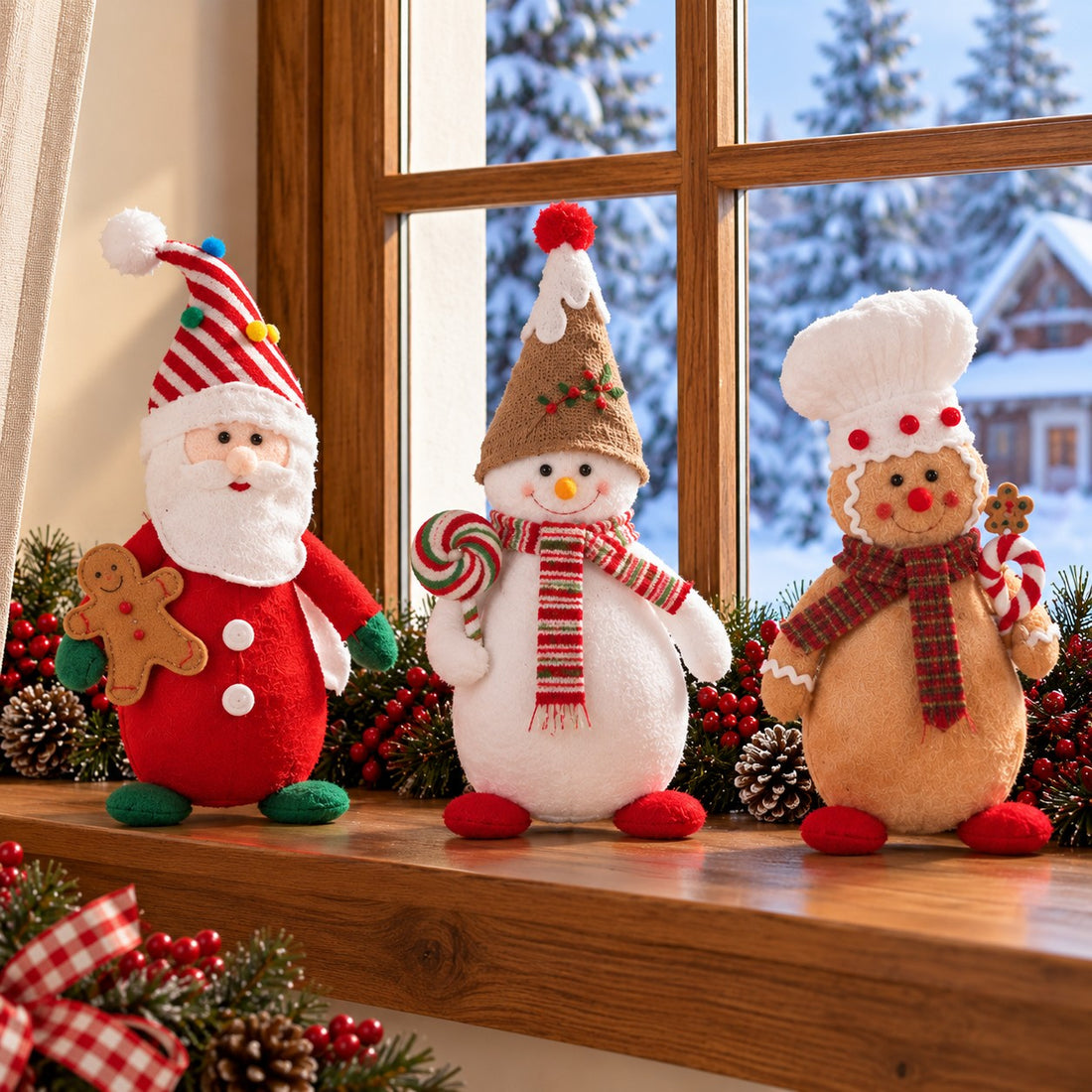 Ad Trend Assorted Fabric Christmas Decoration 17x13xH35 cm 1 Pcs – Christmas Ornament