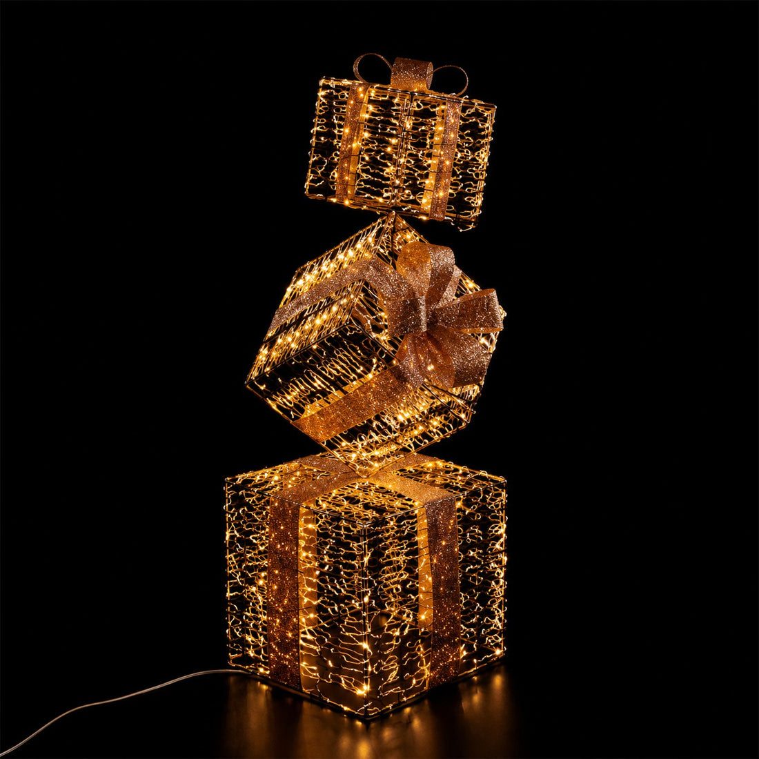 Ad Trend Christmas Gift Boxes Tower Gold 2,000 LED Indoor/Outdoor 50x50x152 cm