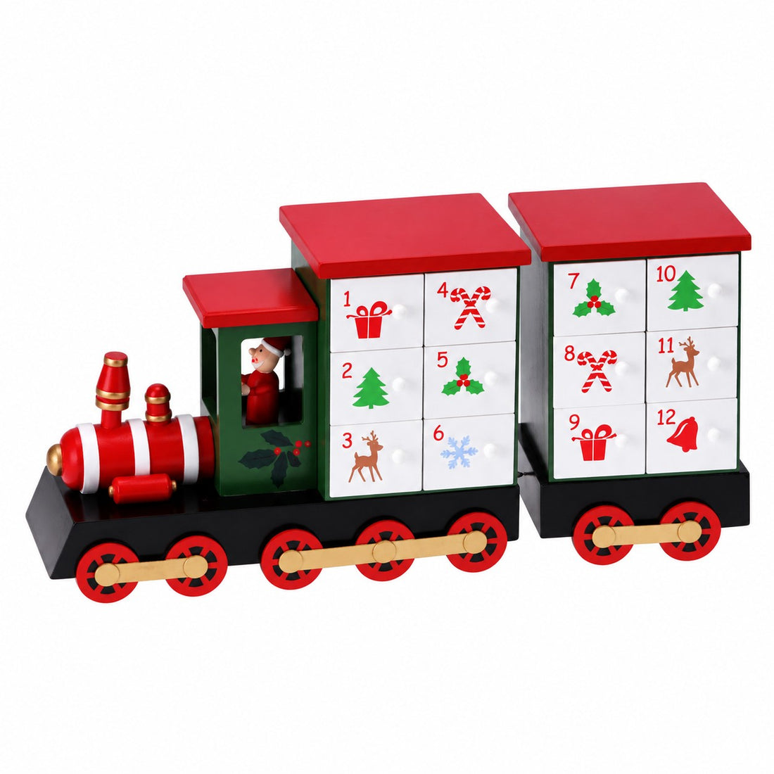 Ad Trend Advent Calendar in the Shape of a Christmas Train 40x11xH19 cm – Christmas Decoration