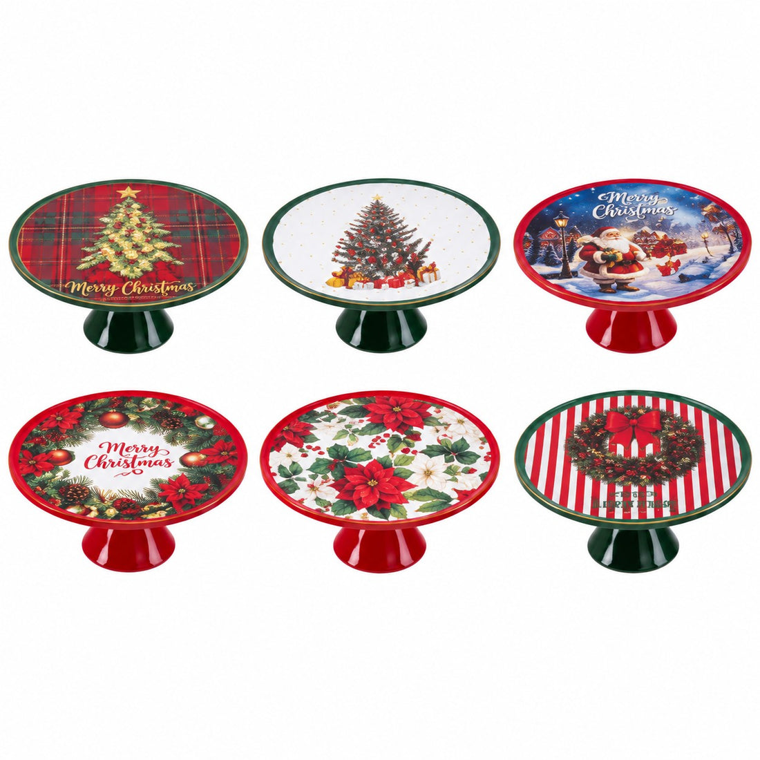 Ad Trend Alzata Natalizia in Plastica Assortita Ø33xH14 cm 1 Pz – Accessorio Tavola di Natale