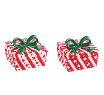 Ad Trend Christmas Ceramic Box in Gift Box Shape Assorted 20x20xH15 cm 1 pc – Christmas Decoration