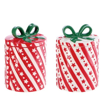 Ad Trend Christmas Gift Box-Shaped Jar Assorted Ø15xH22 cm 1 Pcs – Decorative Christmas Container