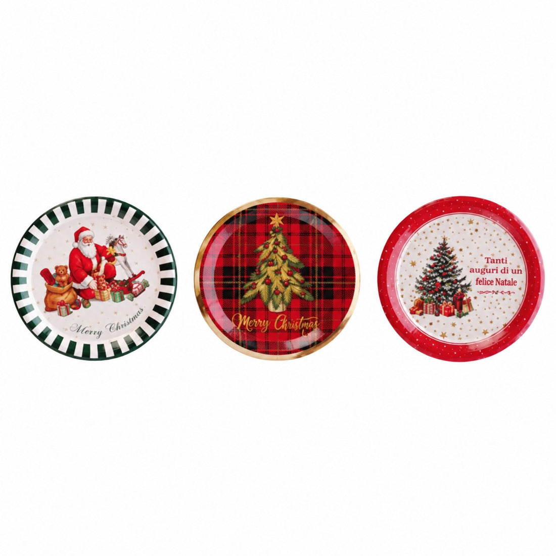 Ad Trend Christmas Paper Plates Assorted Ø23 cm 1 Pack – Single-Use Table Accessories for Christmas
