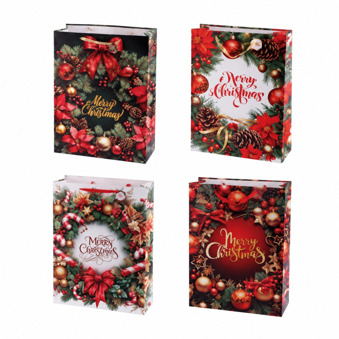 Ad Trend Christmas Gift Bag in Assorted Paper 50x20xH70 cm 1 Pcs – Pouch for Christmas Gift Wrapping