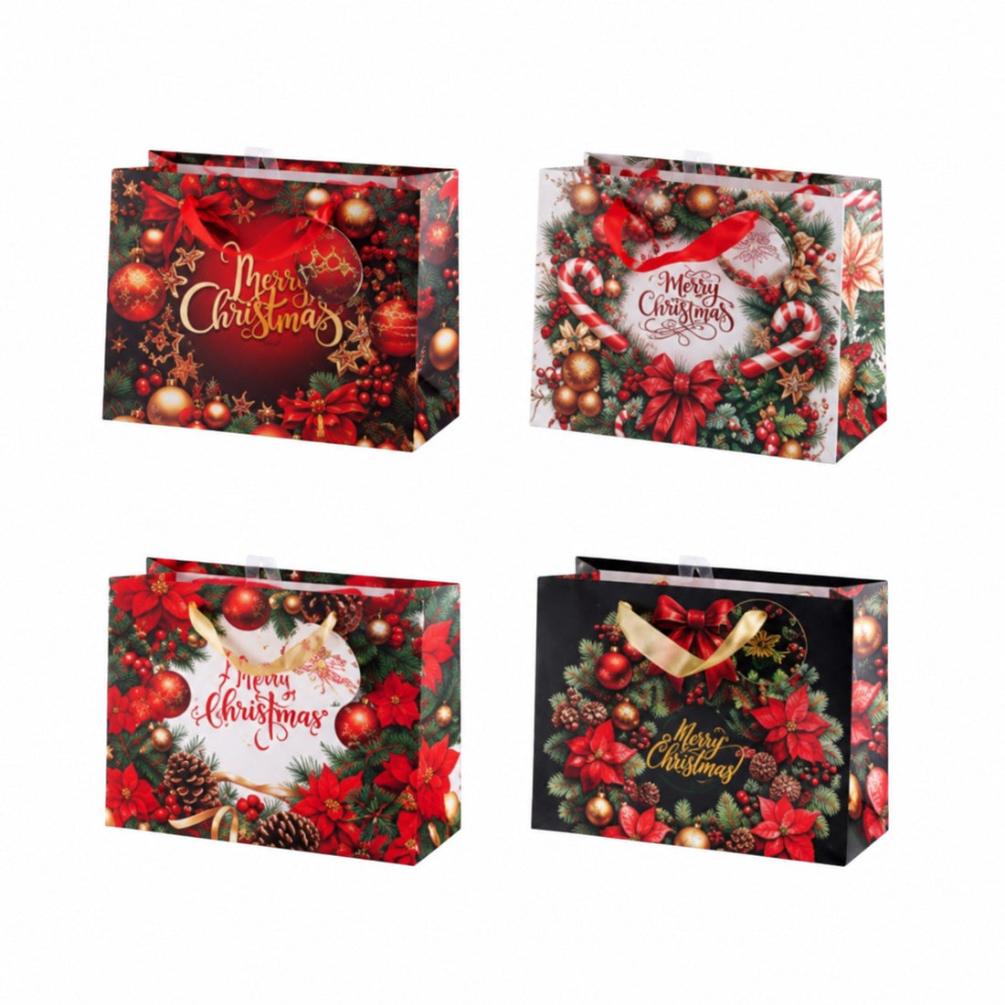 Ad Trend Christmas Gift Bag in Assorted Paper 23x10xH18 cm 1 Pcs – Pouch for Christmas Gift Packaging