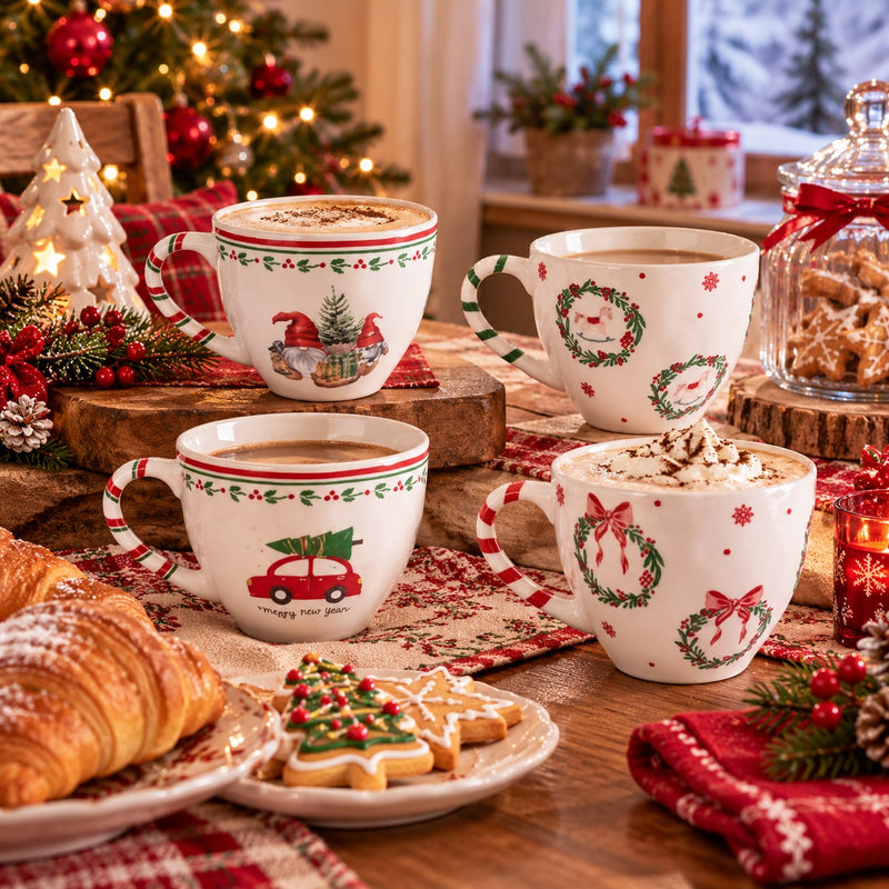 Ad Trend Jumbo Christmas Cup Assorted Ø11 cm 1 Pcs – Decorative Cup for Christmas Breakfast