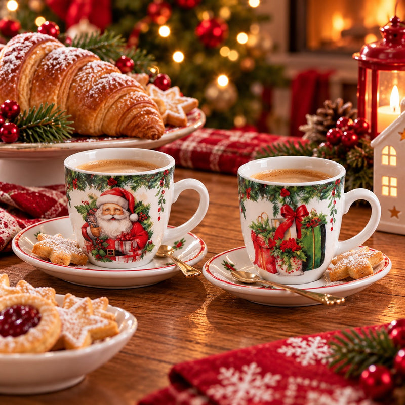 Ad Trend Set 2 Christmas Cups Ø6 cm – Decorative Coffee Cups for the Christmas Table