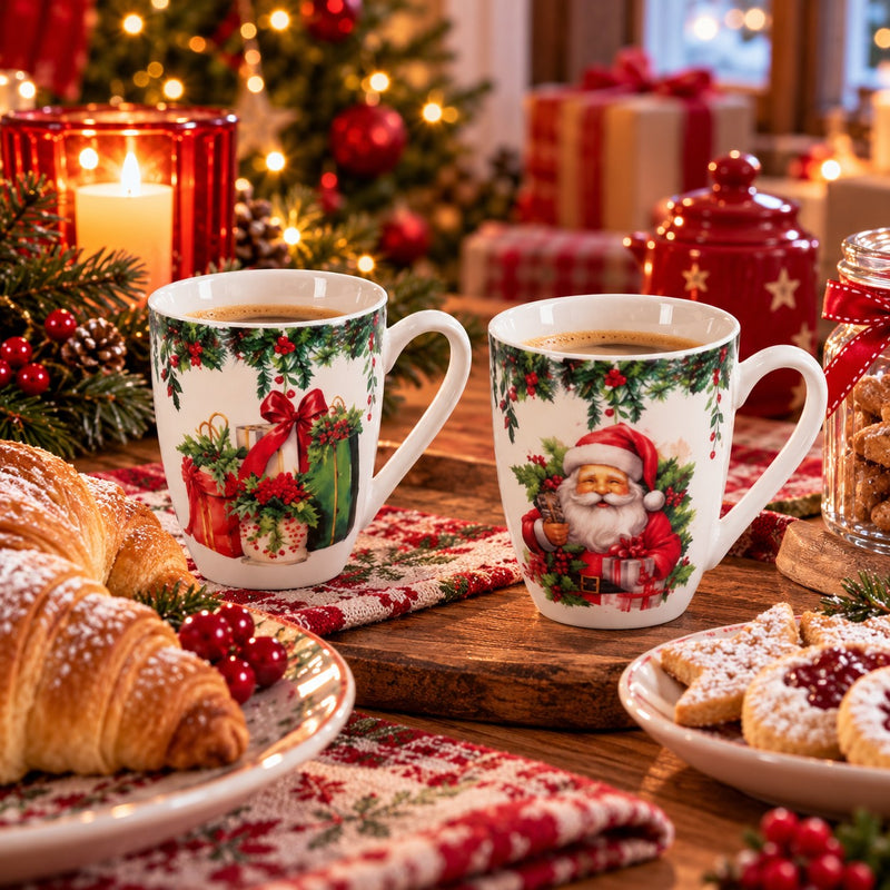 Ad Trend Christmas Mug Assorted Ø8xH10 cm 1 Pcs – Decorative Breakfast Mug