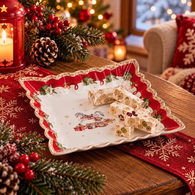 Ad Trend Christmas Square Plate 23x23 cm – Table Accessory for Christmas Dinner