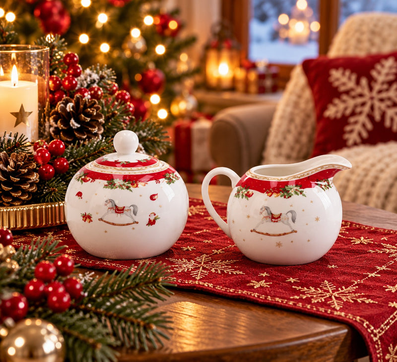 Ad Trend Sugar Bowl and Milk Jug Set in Ceramic – Coffee and Tea Service for the Table