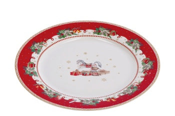 Ad Trend Round Christmas Porcelain Plate Ø27 cm – Decorative Table Accessory for Christmas Dining