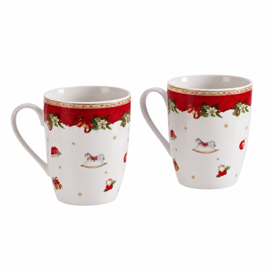 Ad Trend Set 2 Christmas Mugs 360 ml Ø8xH11 cm – Decorative Mugs for Christmas Breakfast