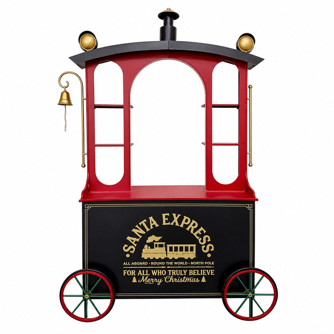 Ad Trend Mobile Christmas Train in Iron 156x45x250 cm Red Black