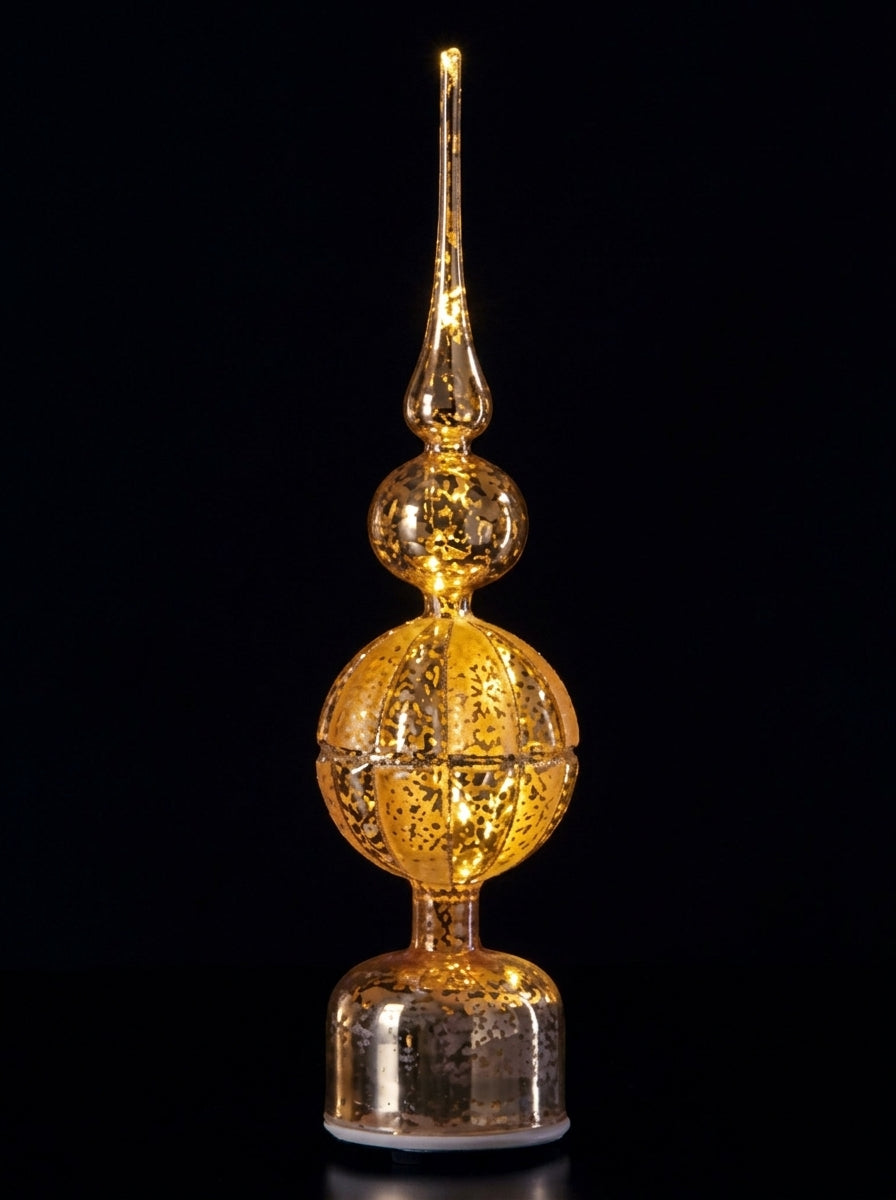 Ad Trend Rotating Christmas Tree Topper with LED Gold Ø9xH40 cm – Luminous Christmas Tree Decoration